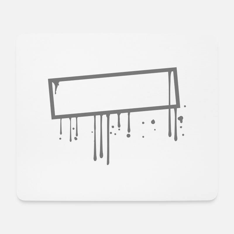 rahmen schild graffiti stempel tropfen umrandung t - Mousepad (Querformat) - Weiß