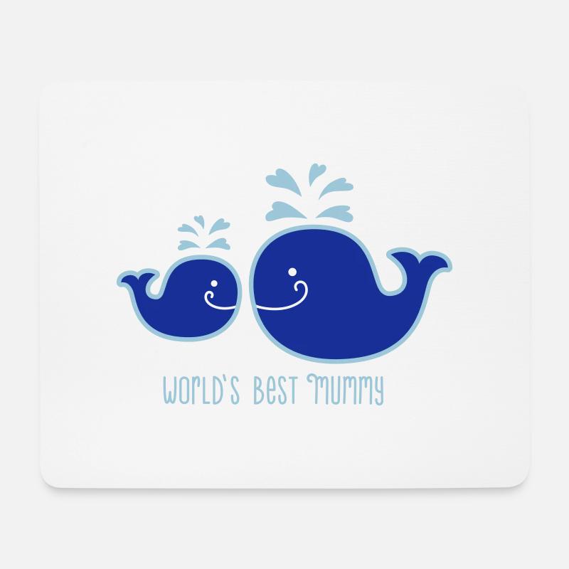 Wal - Mama - child - Fish - worlds best mummy - 2C - Mouse Pad (horizontal) - white