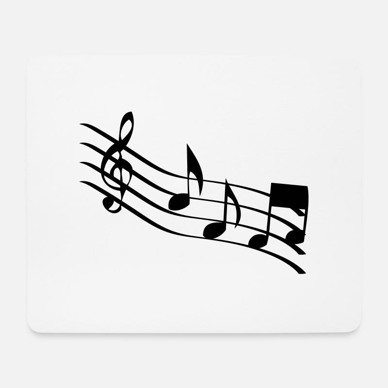 musiknoten - Mousepad (Querformat) - Weiß