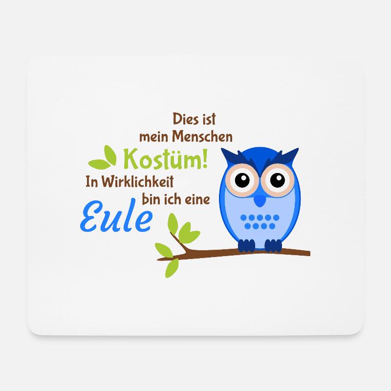 In Wirklichkeit bin ich eine Eule! - Mousepad (Querformat) - Weiß