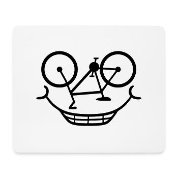comic fahrrad gesicht cartoon lustig fahren sport - Mousepad (Querformat) - Weiß - Vorne
