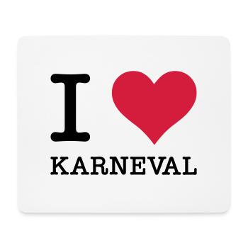 I Love Karneval - Mousepad (Querformat) - Weiß - Vorne