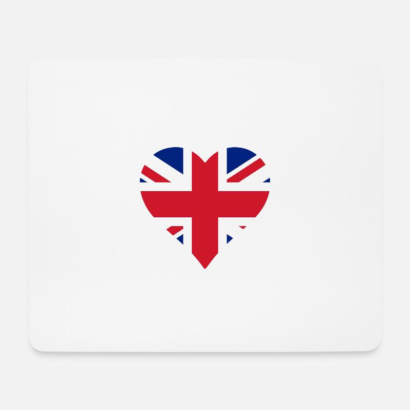 FLAG HEART ENGLAND - Mouse Pad (horizontal) - white