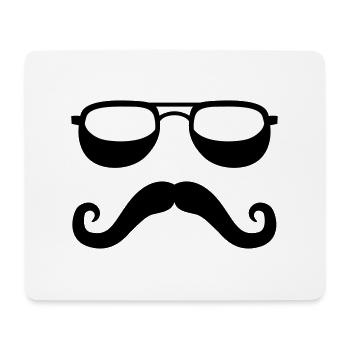 biker hard rock schnurrbart bart gesicht sommer co - Mousepad (Querformat) - Weiß - Vorne