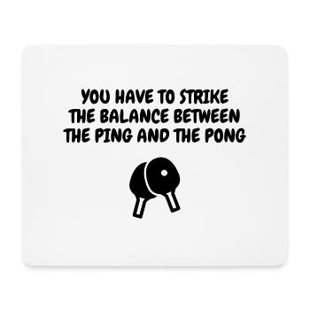 Table Tennis - Ping Pong - Sport - Racket - Ball - Mousepad (Querformat) - Weiß - Vorne
