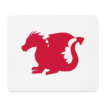 Baby Dragon Silhouette - Mouse Pad (horizontal) - white - Front