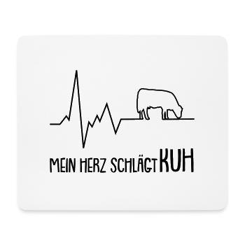 mein herz schlägt kuh - Mousepad (Querformat) - Weiß - Vorne