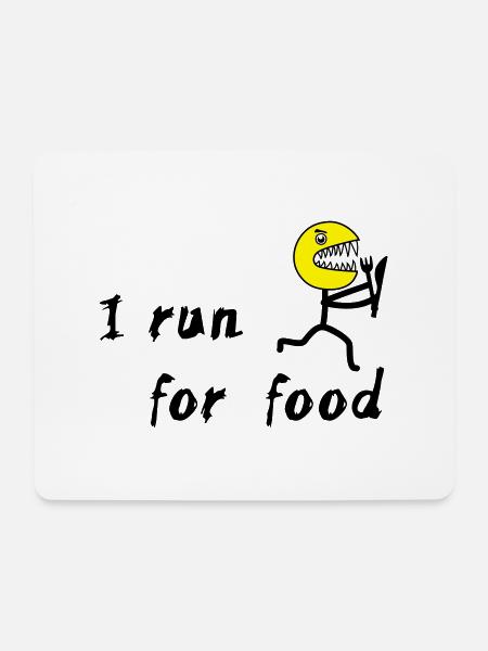 Running - I run for food - Tapis de souris (format paysage) - blanc