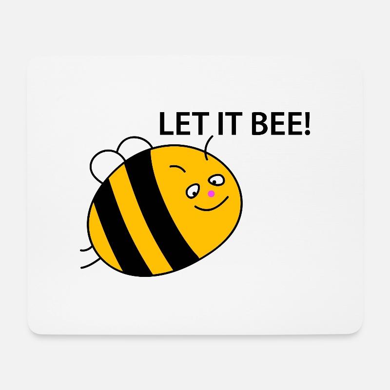 Lustige Biene - Mousepad (Querformat) - Weiß