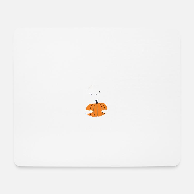 Gespenst mit Kürbis in den Händen - Mousepad (Querformat) - Weiß