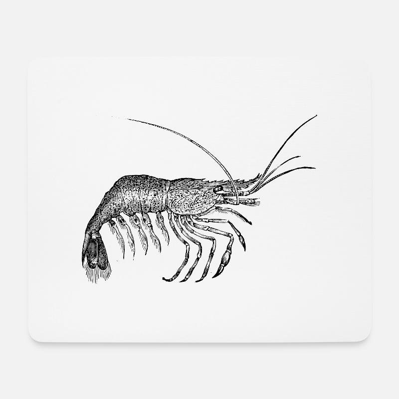 Garnele Vintage - Mousepad (Querformat) - Weiß