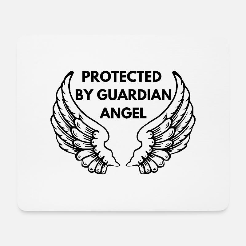 Geschützt durch Schutzengel - Mousepad (Querformat) - Weiß