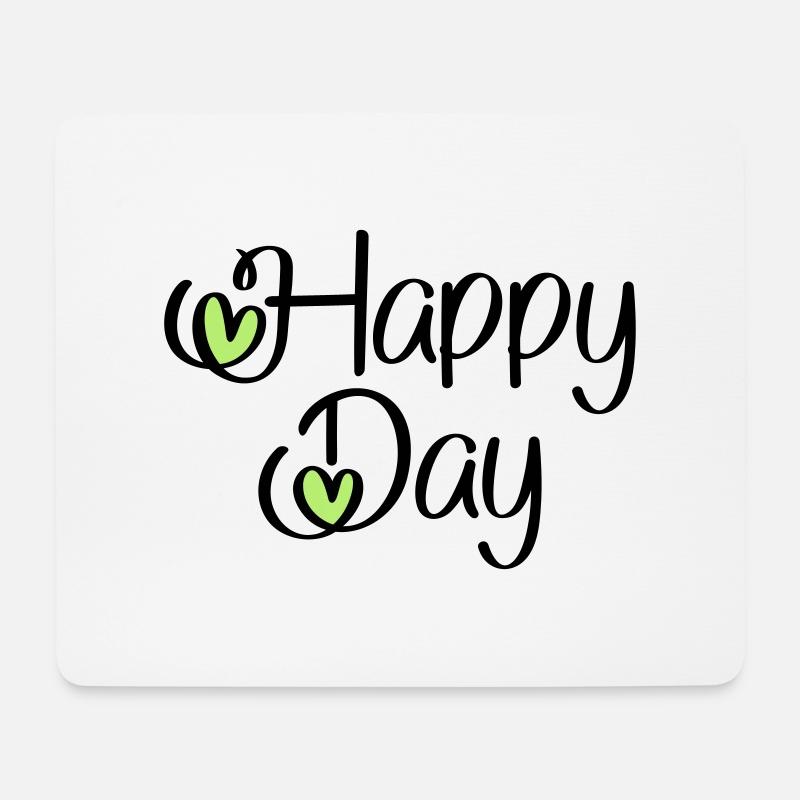 Happy Day - Mousepad (Querformat) - Weiß
