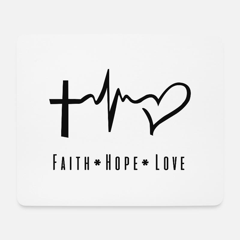 faith hope love - Mousepad (Querformat) - Weiß