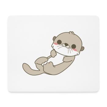 Loutre - Tapis de souris (format paysage) - blanc - Devant
