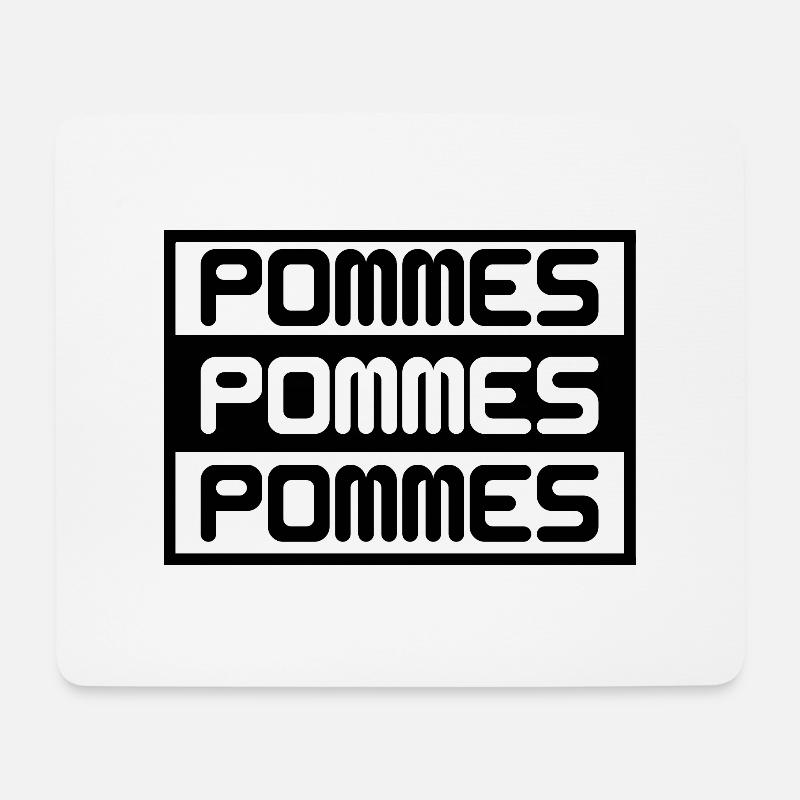 Pommes - Mousepad (Querformat) - Weiß