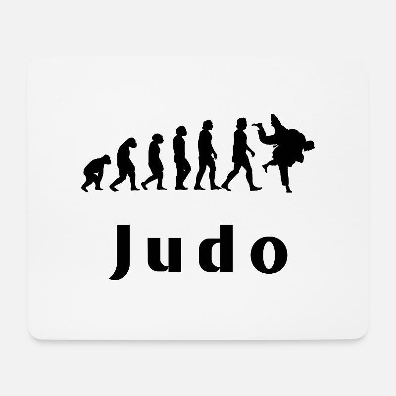 Evolution of Judo - Mousepad (Querformat) - Weiß
