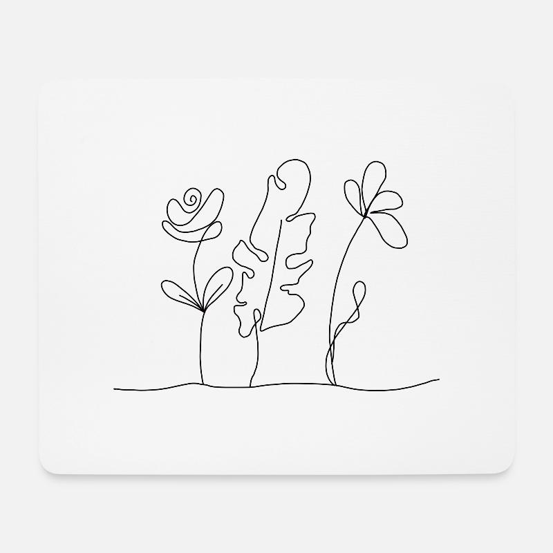 Blumen - Mousepad (Querformat) - Weiß