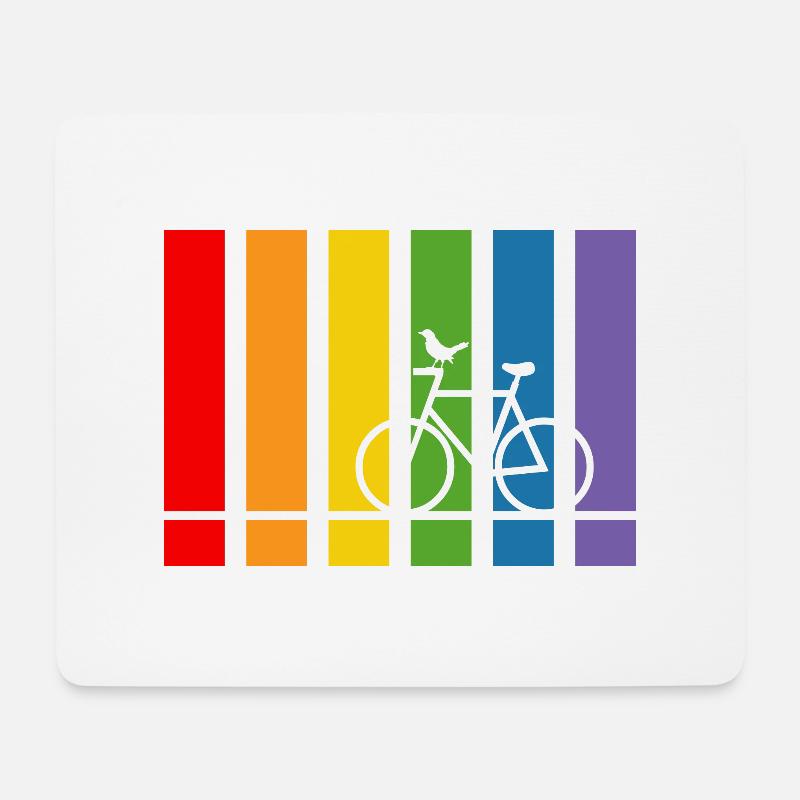 Rainbow Bike - Mouse Pad (horizontal) - white