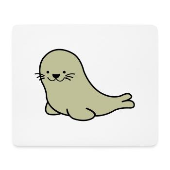 seehund 02 - Mousepad (Querformat) - Weiß - Vorne