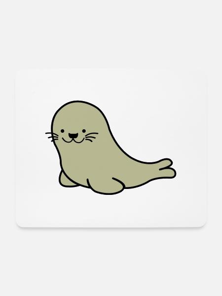 seehund 02 - Mousepad (Querformat) - Weiß