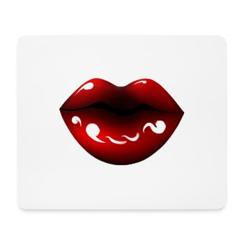 Red Lips - Mouse Pad (horizontal) - white - Front