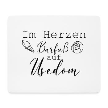 Im Herzen Barfuß auf Usedom Insel - Mousepad (Querformat) - Weiß - Vorne