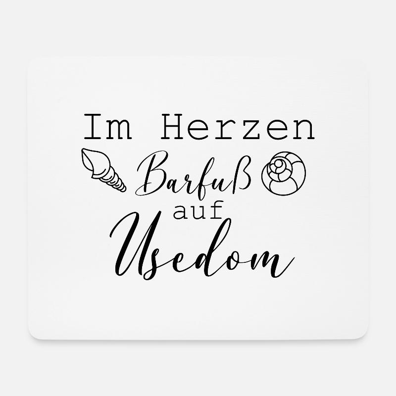 Im Herzen Barfuß auf Usedom Insel - Mousepad (Querformat) - Weiß