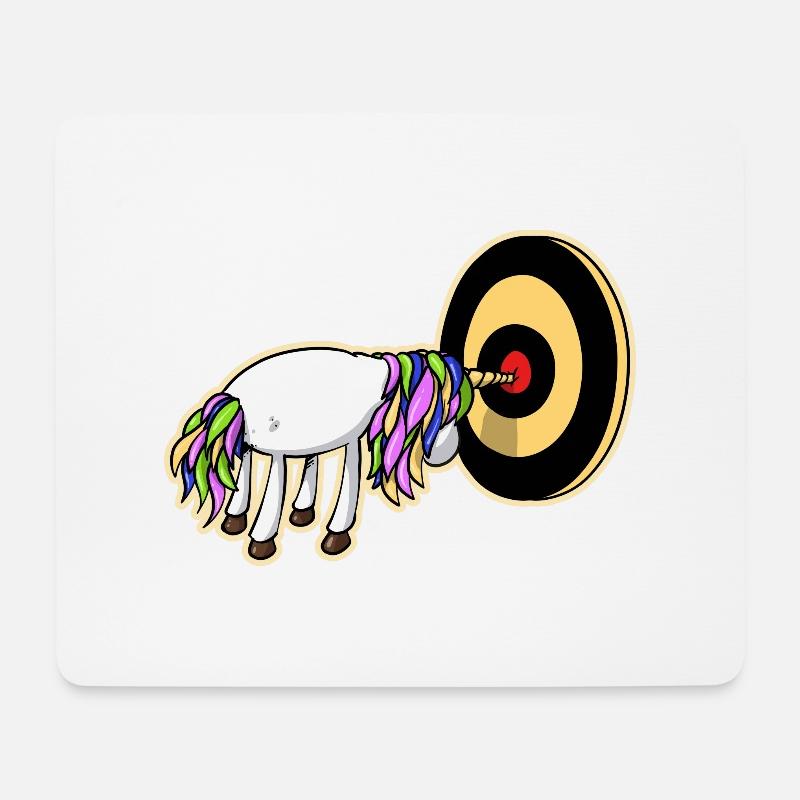 Licorne fléchette - Tapis de souris (format paysage) - blanc