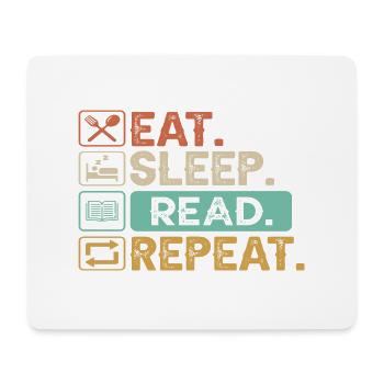 Eat Sleep Read Repeat - Mousepad (Querformat) - Weiß - Vorne