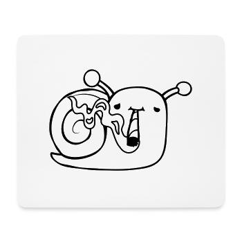 Rauchende Kiffer Schnecke - Mousepad (Querformat) - Weiß - Vorne