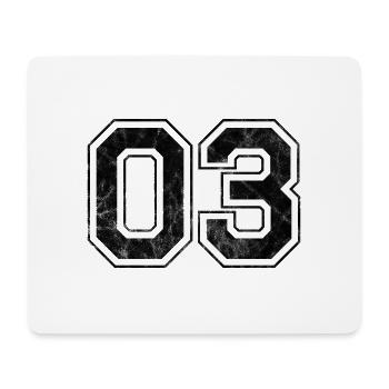 Anzahl 03 - Mousepad (Querformat) - Weiß - Vorne