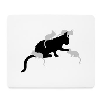 Many Kitten Mama Cat - Mouse Pad (horizontal) - white - Front