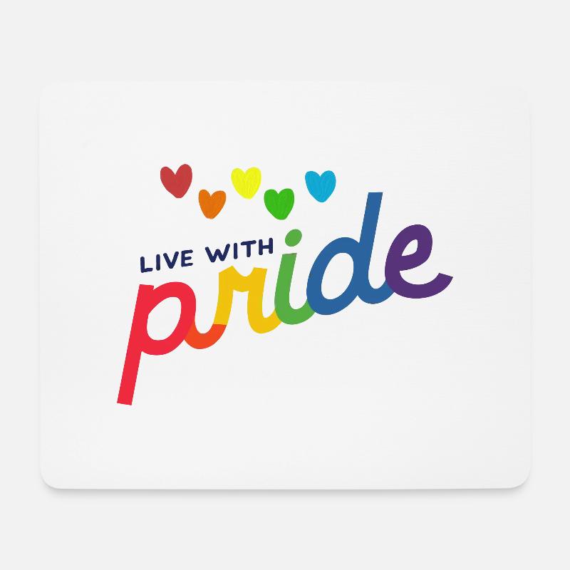 living with Pride - Mouse Pad (horizontal) - white