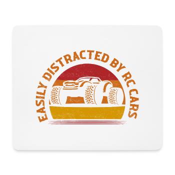 Facilement distrait par le modèle de télécommande RC Cars - Tapis de souris (format paysage) - blanc - Devant