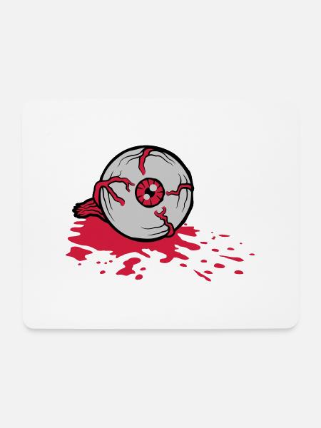 Halloween blutiges Horror Auge - Mousepad (Querformat) - Weiß
