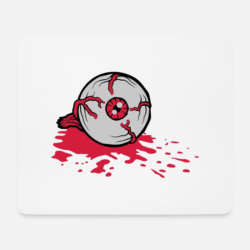 Halloween blutiges Horror Auge - Mousepad (Querformat) - Weiß