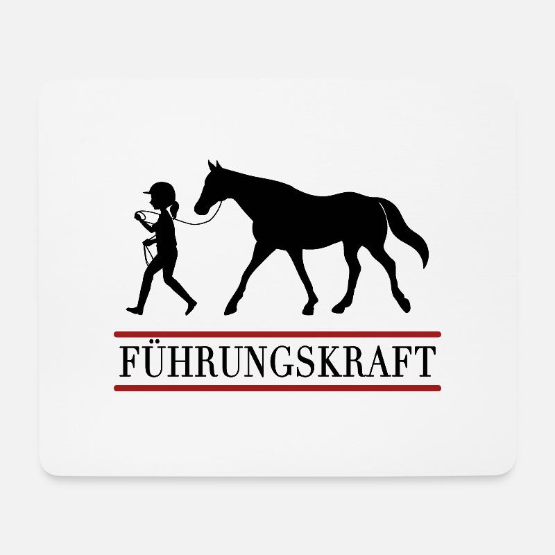 Führungskraft Pferd Reiterin Pferdesport - Mousepad (Querformat) - Weiß