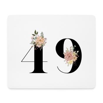 Blumen zum 49-jährigen Jubiläum (Geschenk von 49 Jahren) - Mousepad (Querformat) - Weiß - Vorne