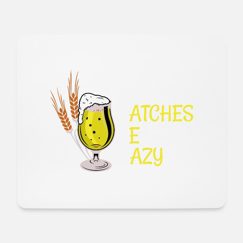 Batches be Hazy Biertrinker Bier brauen Bierglas - Mousepad (Querformat) - Weiß
