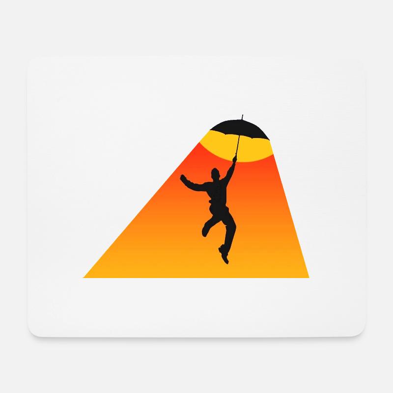 Sonne aus dem Schirm - Mousepad (Querformat) - Weiß