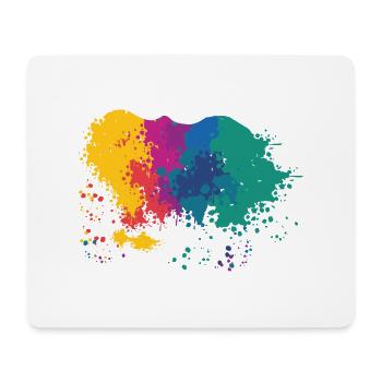 Éclaboussures de peinture Taches de peinture Éclaboussures de peintre cadeau - Tapis de souris (format paysage) - blanc - Devant