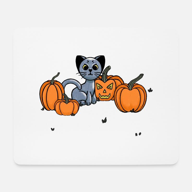 Midnight Cat - Mouse Pad (horizontal) - white