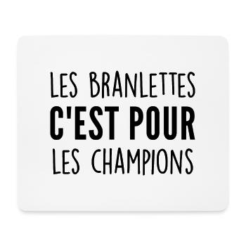 les branlettes c est pour les champions - Tapis de souris (format paysage) - blanc - Devant