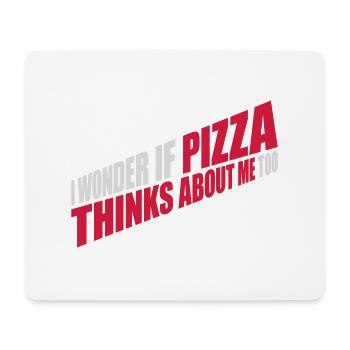 pizza thinks about me - Mousepad (Querformat) - Weiß - Vorne