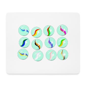 Sammlung Glasmarmor - Mousepad (Querformat) - Weiß - Vorne