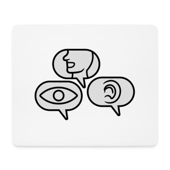 Voir Parler Entendre Bulles de parole - Tapis de souris (format paysage) - blanc - Devant