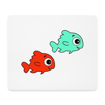 Poissons - Tapis de souris (format paysage) - blanc - Devant