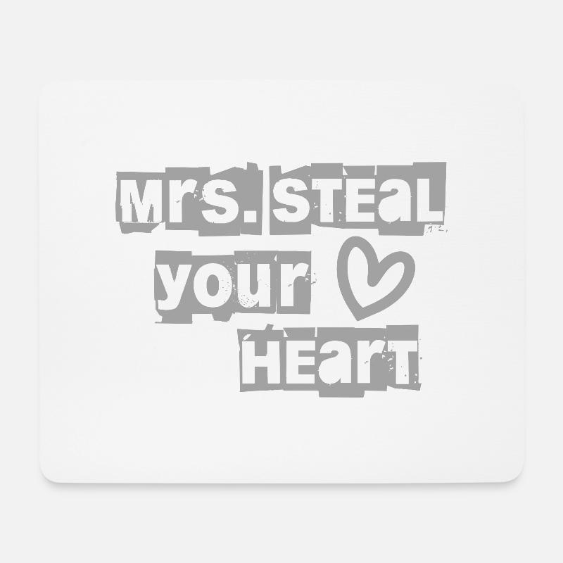 Mrs. steal your heart Herzenbrecherin - Mousepad (Querformat) - Weiß