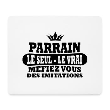 parrain le vrai / cadeau humour parrain - Tapis de souris (format paysage) - blanc - Devant
